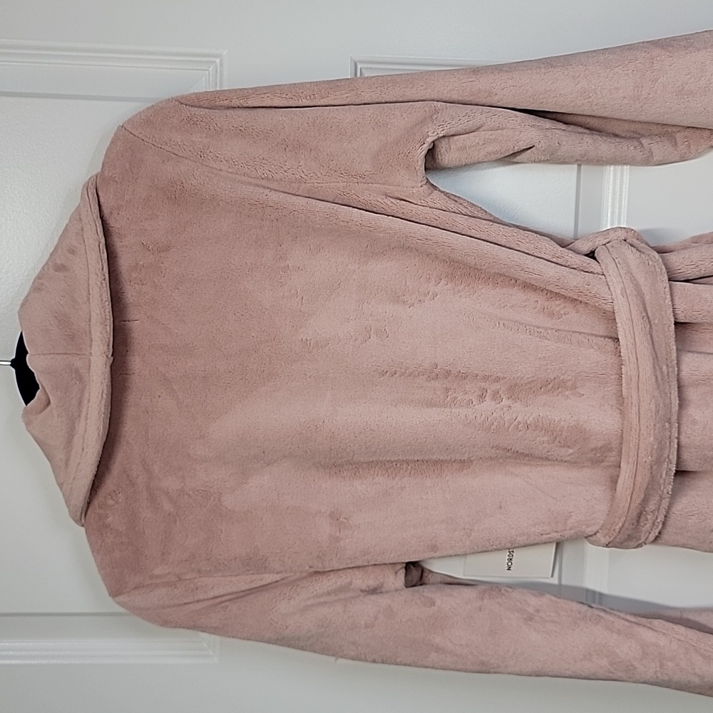 NORDSTROM NWT PLUSH BATHROBE PINK PUFF SIZE SMALL - Picture 7 of 11